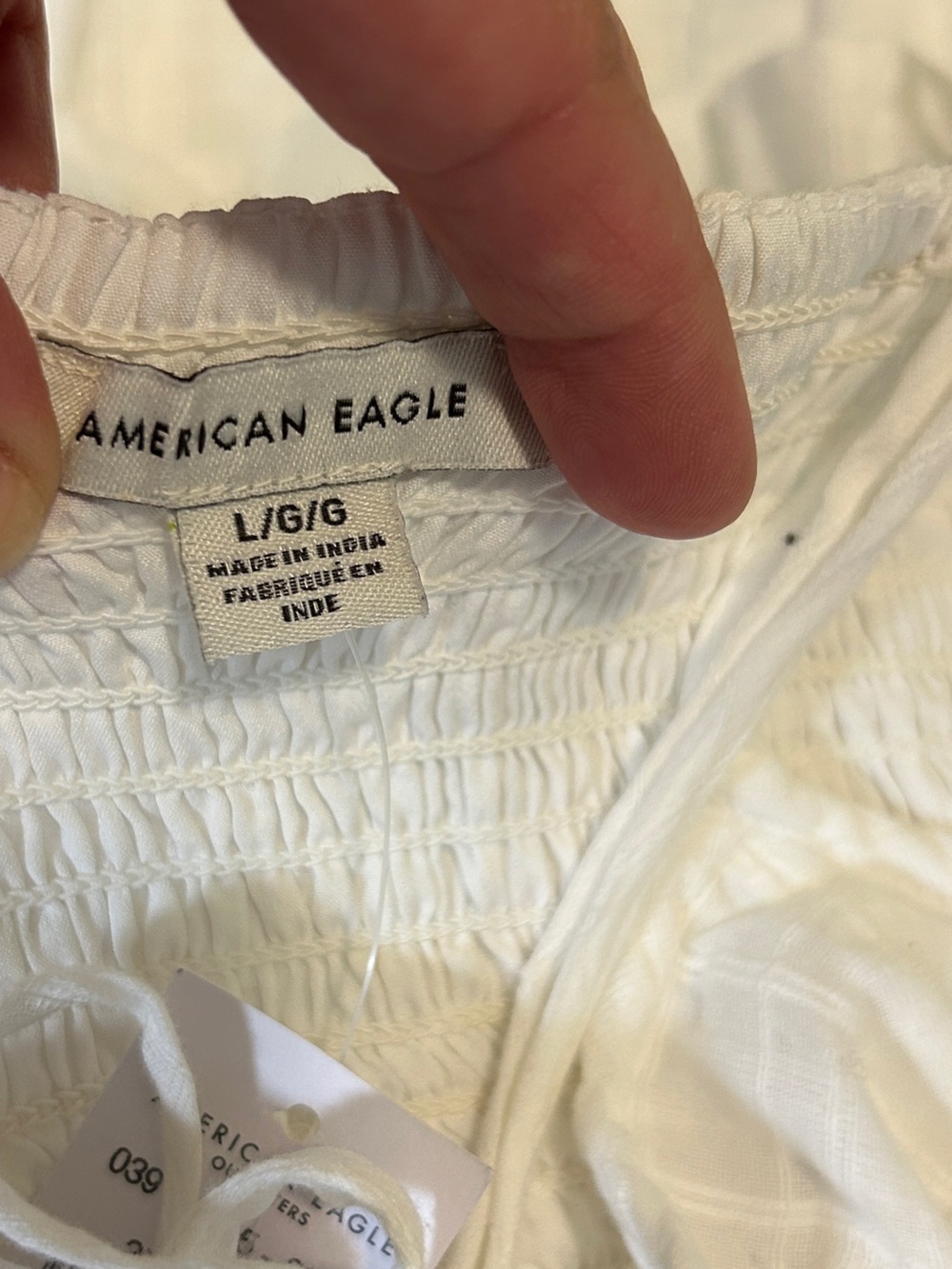 American Eagle White Tiered Ruffle Mini Dress Large NWT Cotton - Picture 10 of 10